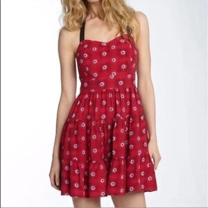 Free People Red and‎ White Sleeveless Sundress Sz 4